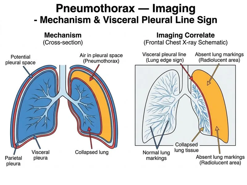 Pneumothorax — Imaging diagram