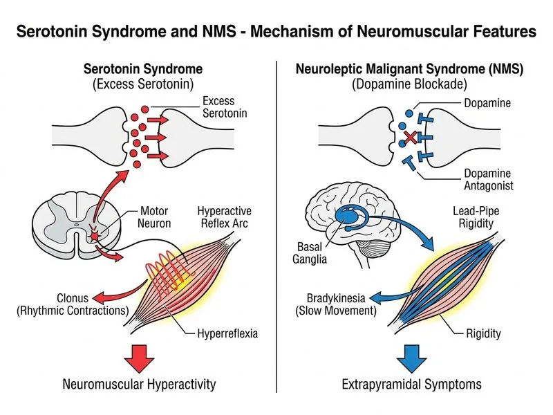 Serotonin Syndrome and NMS diagram