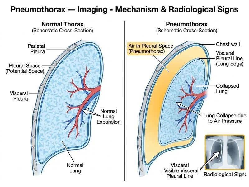 Pneumothorax — Imaging diagram