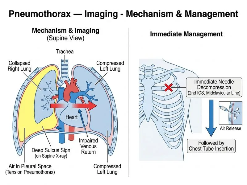 Pneumothorax — Imaging diagram