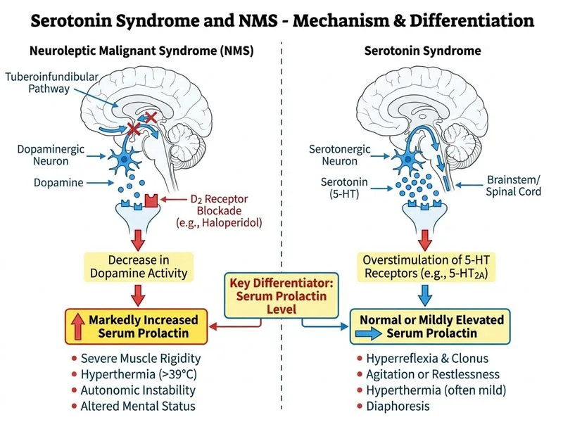 Serotonin Syndrome and NMS diagram