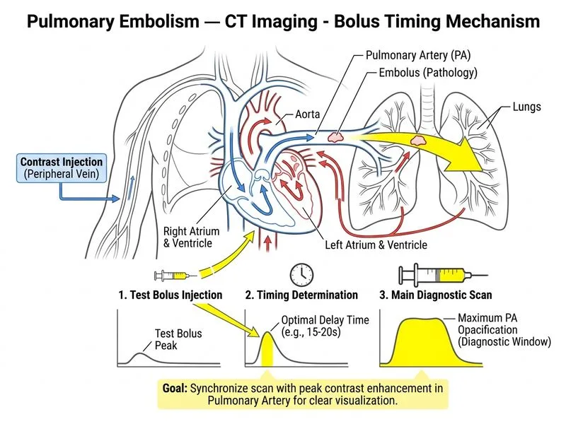 Pulmonary Embolism — CT Imaging diagram