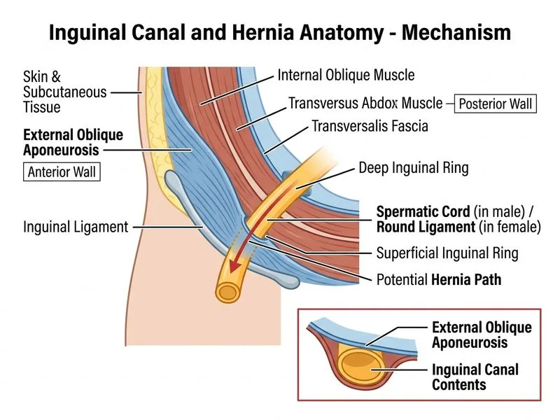 Inguinal Canal and Hernia Anatomy diagram