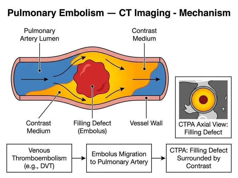 Pulmonary Embolism — CT Imaging diagram