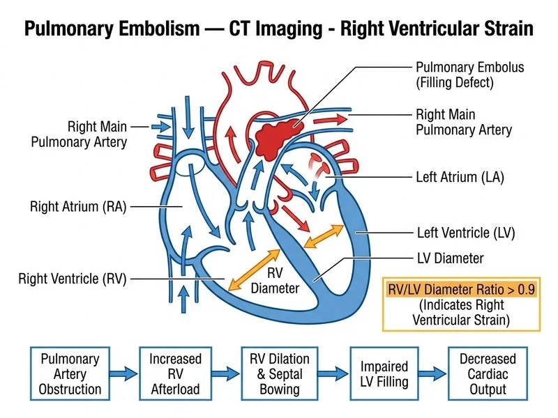 Pulmonary Embolism — CT Imaging diagram
