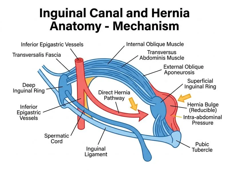 Inguinal Canal and Hernia Anatomy diagram