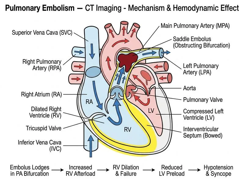 Pulmonary Embolism — CT Imaging diagram