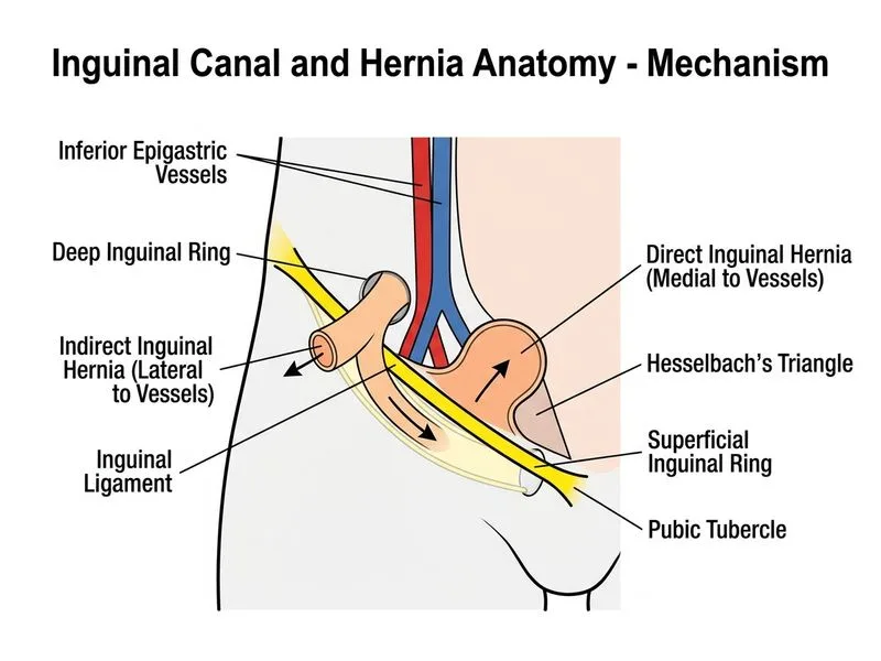 Inguinal Canal and Hernia Anatomy diagram