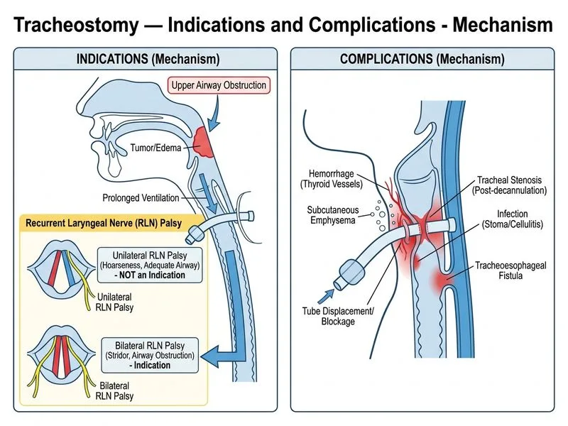 Tracheostomy — Indications and Complications diagram