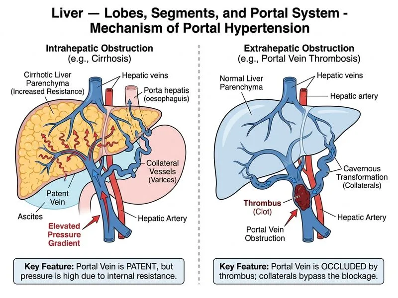 Liver — Lobes, Segments, and Portal System diagram