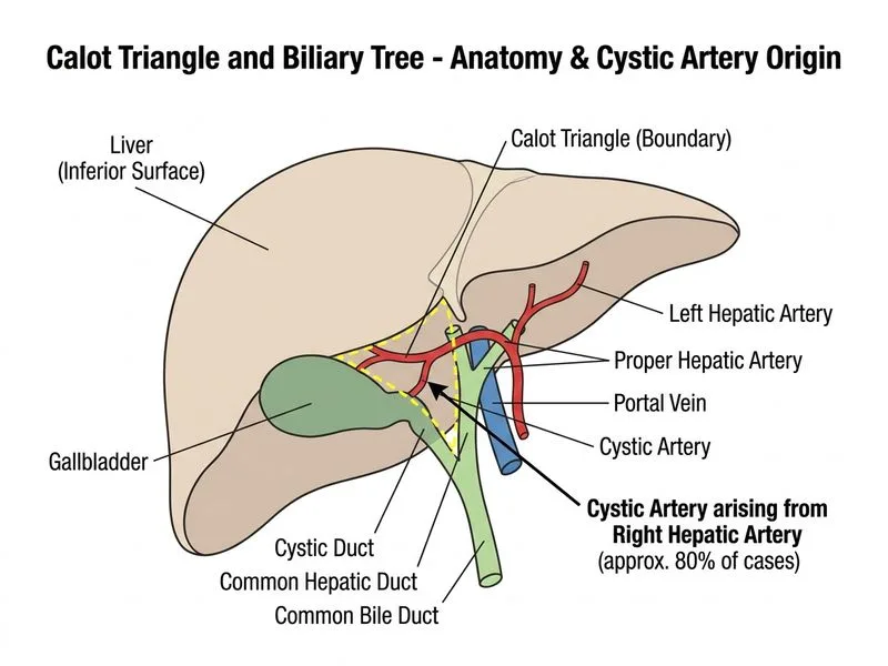 Calot Triangle and Biliary Tree diagram