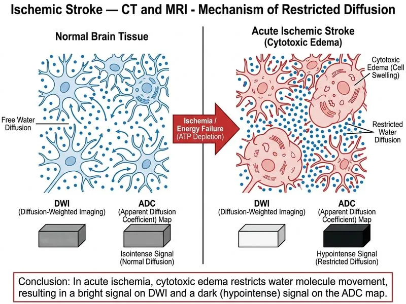 Ischemic Stroke — CT and MRI diagram