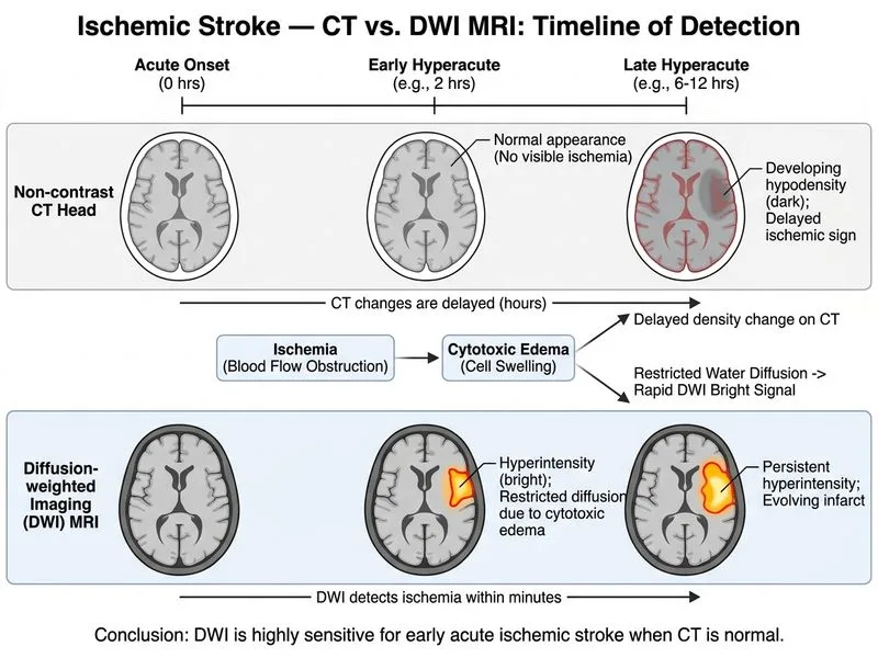 Ischemic Stroke — CT and MRI diagram