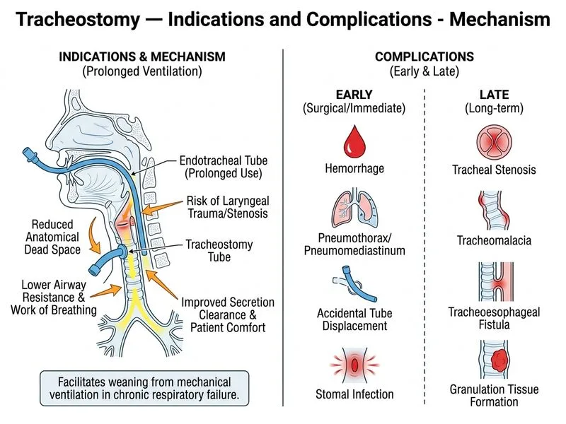 Tracheostomy — Indications and Complications diagram