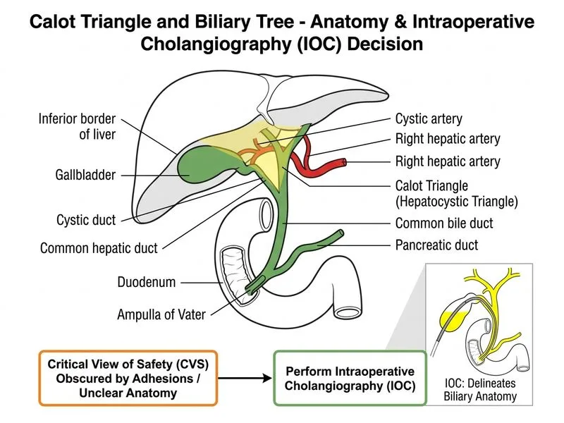 Calot Triangle and Biliary Tree diagram