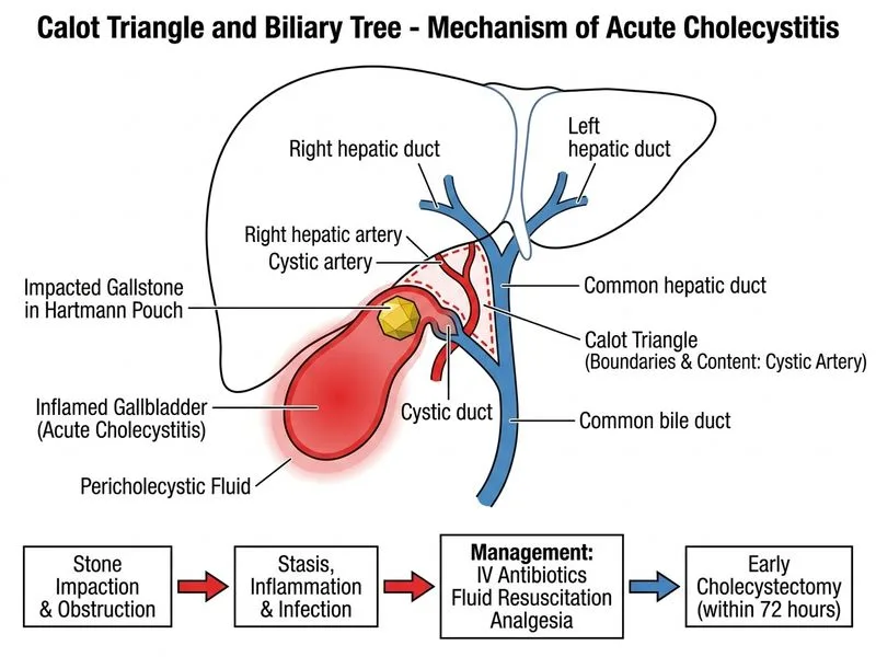 Calot Triangle and Biliary Tree diagram