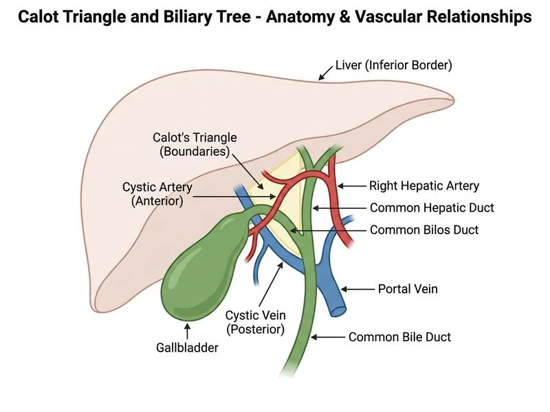 Calot Triangle and Biliary Tree diagram