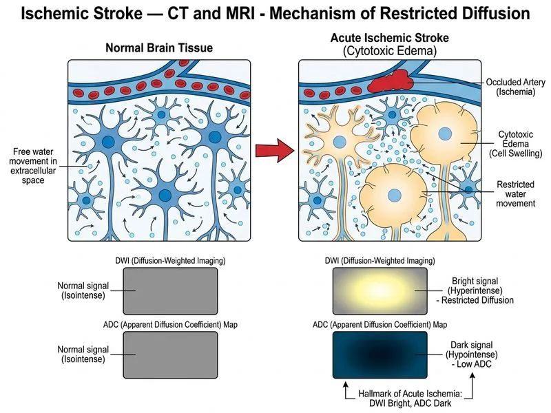 Ischemic Stroke — CT and MRI diagram