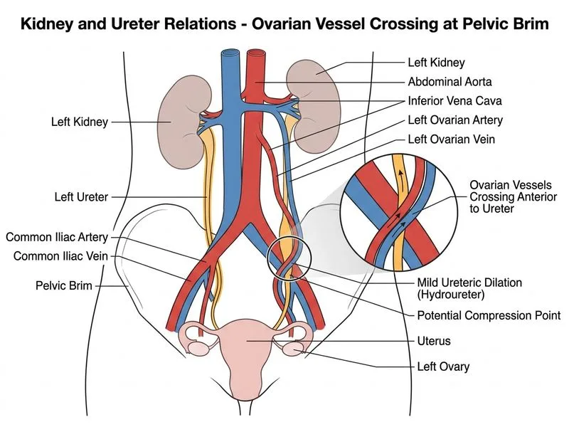 Kidney and Ureter Relations diagram