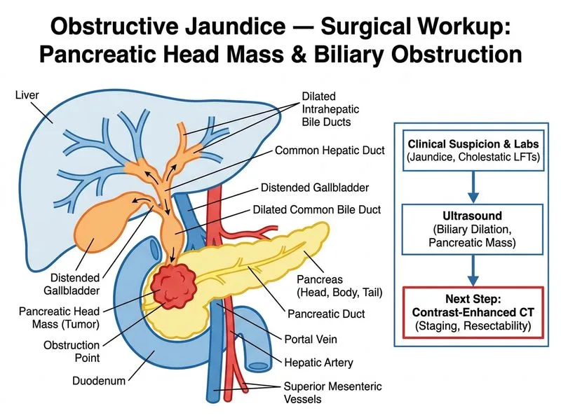 Obstructive Jaundice — Surgical Workup diagram