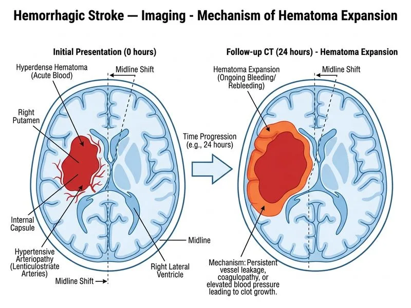 Hemorrhagic Stroke — Imaging diagram