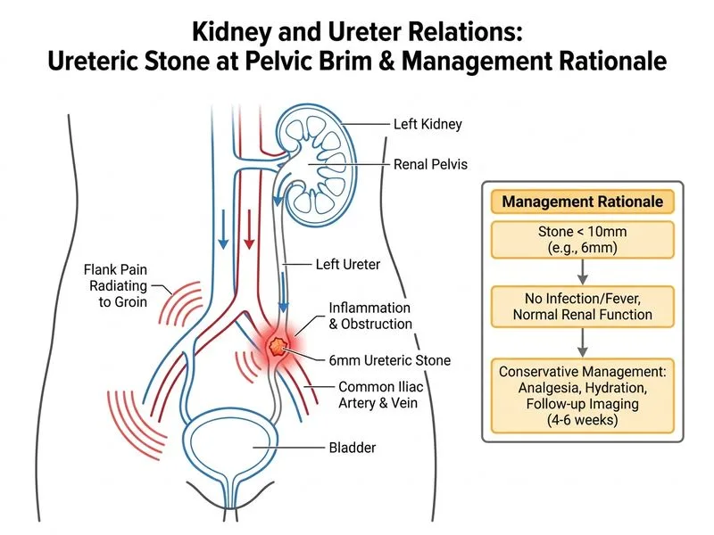 Kidney and Ureter Relations diagram