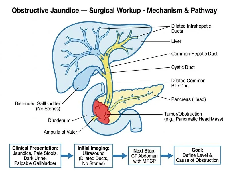 Obstructive Jaundice — Surgical Workup diagram
