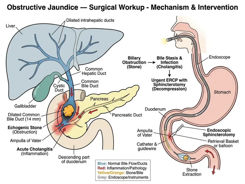 Obstructive Jaundice — Surgical Workup diagram