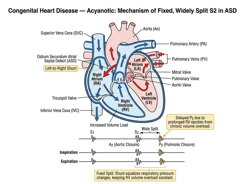 Congenital Heart Disease — Acyanotic diagram