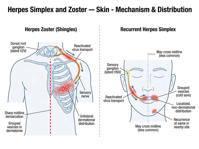 Herpes Simplex and Zoster — Skin diagram