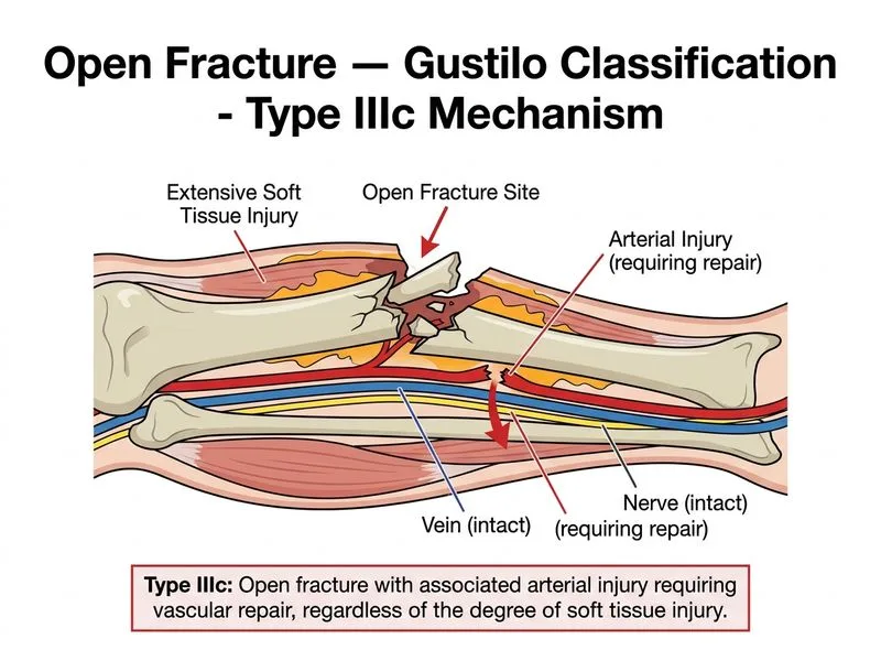 Open Fracture — Gustilo Classification diagram
