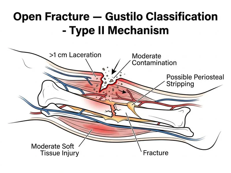 Open Fracture — Gustilo Classification diagram