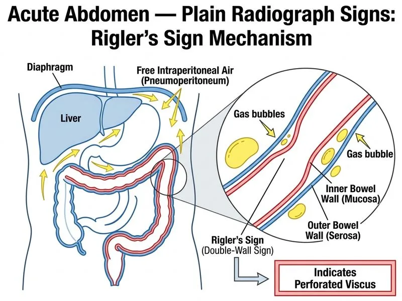 Acute Abdomen — Plain Radiograph Signs diagram