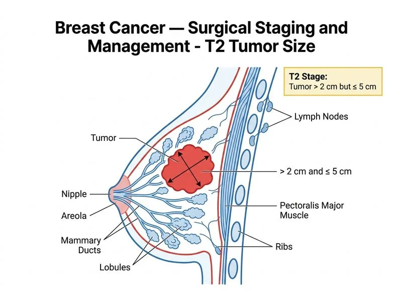Breast Cancer — Surgical Staging and Management diagram