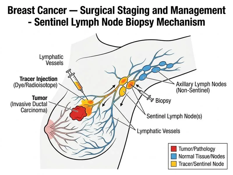 Breast Cancer — Surgical Staging and Management diagram