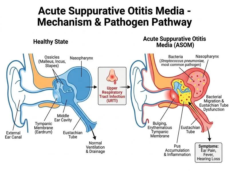 Acute Suppurative Otitis Media diagram