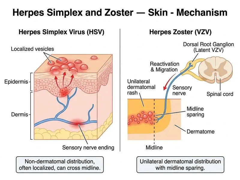 Herpes Simplex and Zoster — Skin diagram