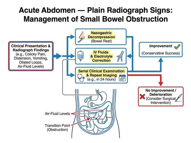 Acute Abdomen — Plain Radiograph Signs diagram