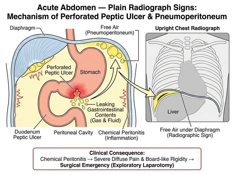 Acute Abdomen — Plain Radiograph Signs diagram