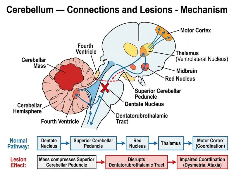 Cerebellum — Connections and Lesions diagram