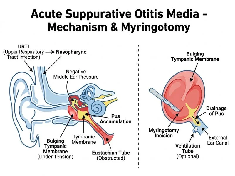 Acute Suppurative Otitis Media diagram
