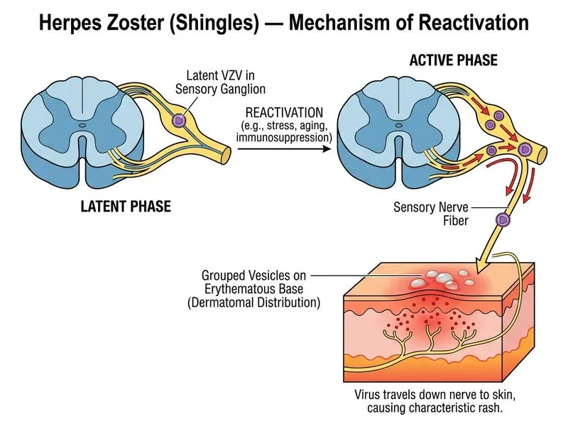 Herpes Simplex and Zoster — Skin diagram