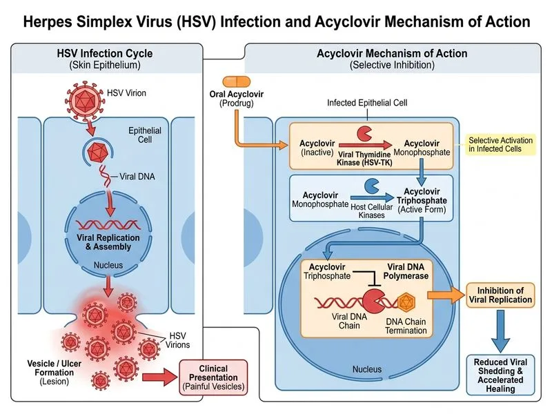 Herpes Simplex and Zoster — Skin diagram