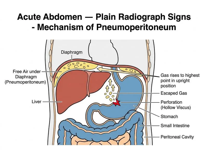 Acute Abdomen — Plain Radiograph Signs diagram