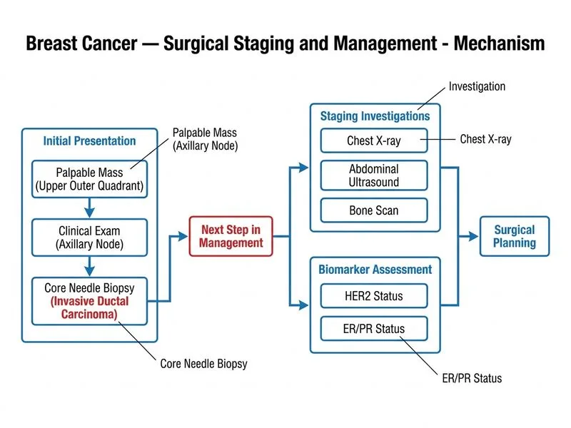 Breast Cancer — Surgical Staging and Management diagram