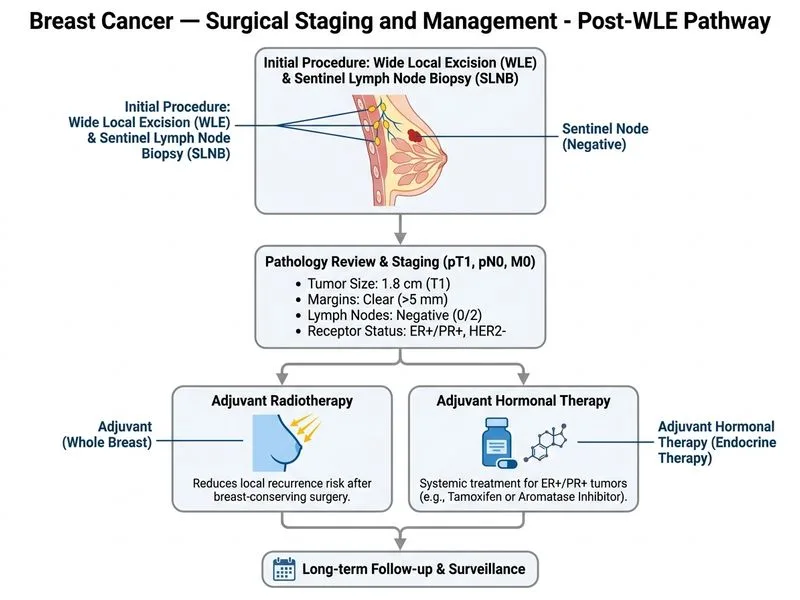 Breast Cancer — Surgical Staging and Management diagram