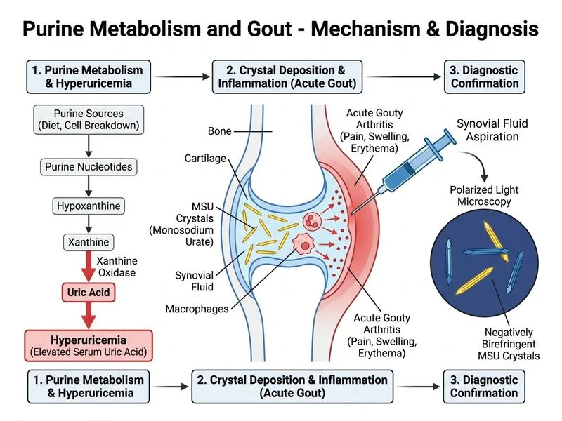 Purine Metabolism and Gout diagram