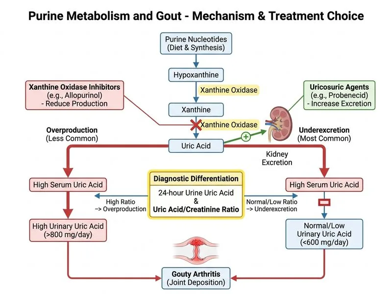 Purine Metabolism and Gout diagram