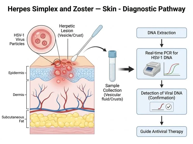 Herpes Simplex and Zoster — Skin diagram