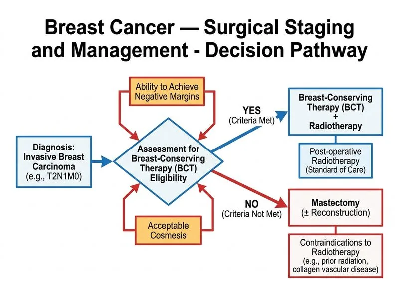 Breast Cancer — Surgical Staging and Management diagram